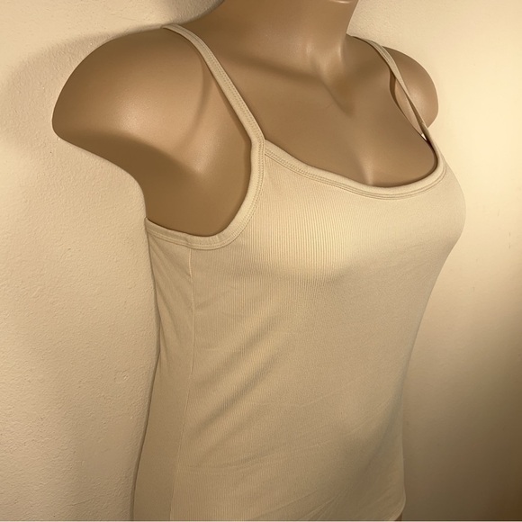 SIZE 21 JUNIORS BEIGE RIBBED TANK Y2k STYLE NO BOUNDARIES STRETCH - Picture 5 of 12